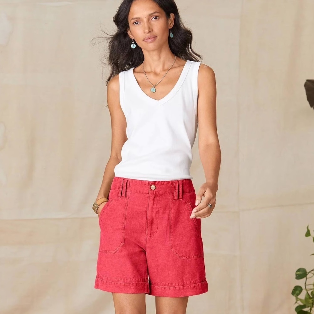 NEW - SUNDANCE SOLID SUMI SHORTS LINEN COTTON BLEND